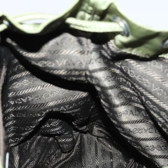 PRADA Backpack Nylon Green Silver Auth BA5271 - Picture 12 of 16